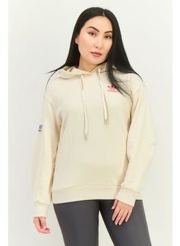 adidas Originals Women Sportswear Fit Long Sleeve Outdoor Hoodie, Beige  - Image 1