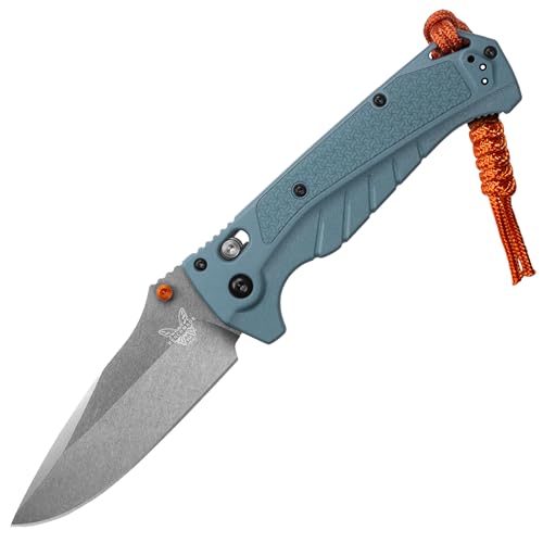 Benchmade بينشمايد - أديـرا 18060 سكين خارجي، حافة مستقيمة، شفرة نقطة إسقاط مع مقبض غريفوري أزرق عميق (18060) - Image 1