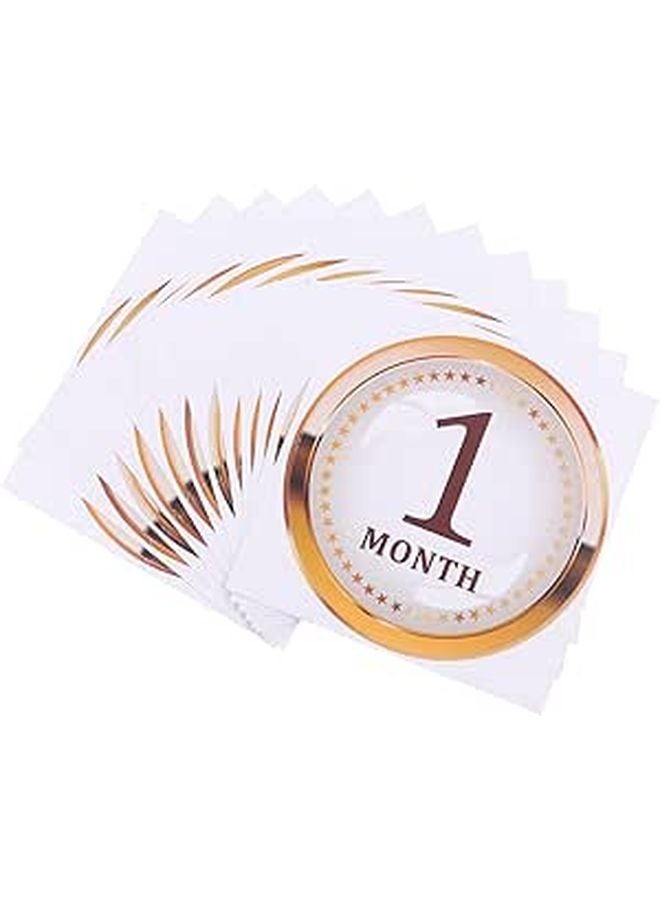 Newborn Baby Monthly Milestone Stickers Set For Scrapbook Photo Album - Image 1