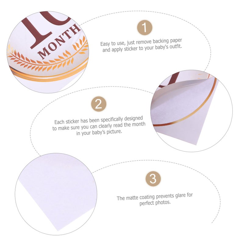 Newborn Baby Monthly Milestone Stickers Set For Scrapbook Photo Album - Image 5