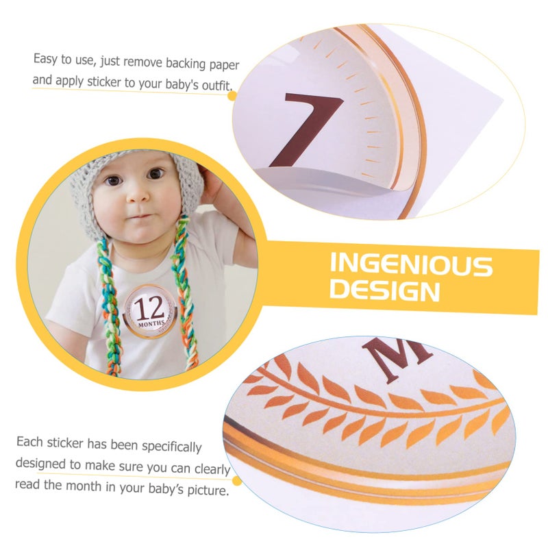 Newborn Baby Monthly Milestone Stickers Set For Scrapbook Photo Album - Image 3