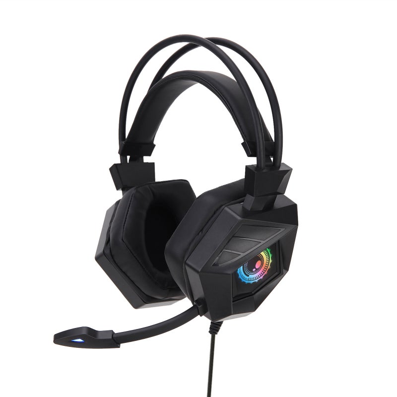 سماعة رأس سلكية G15MV بإضاءة RGB، سماعات على الأذن مع مقبس صوتي 3.5 مم ومكبر صوت مع ميكروفون، سماعات لاعب مع إلغاء ضوضاء خارج الأذن، سماعات ألعاب للهواتف المحمولة والأجهزة المحمولة وألعاب الكمبيوتر والأجهزة اللوحية - Image 1