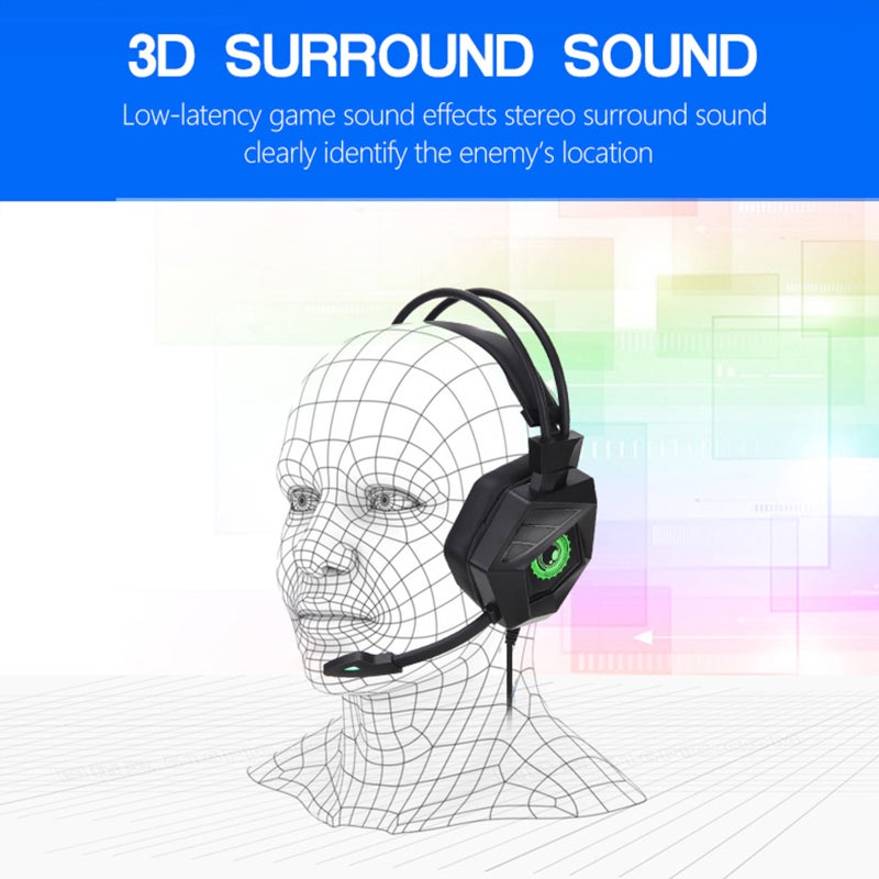 سماعة رأس سلكية G15MV بإضاءة RGB، سماعات على الأذن مع مقبس صوتي 3.5 مم ومكبر صوت مع ميكروفون، سماعات لاعب مع إلغاء ضوضاء خارج الأذن، سماعات ألعاب للهواتف المحمولة والأجهزة المحمولة وألعاب الكمبيوتر والأجهزة اللوحية - Image 4