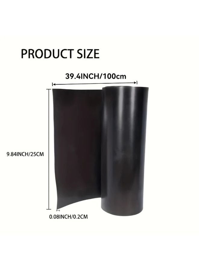 Black Solid Rubber Sheet Roll 9.84 x 39.4 x 0.08 Inches Cushioning Strip Pad - Image 3