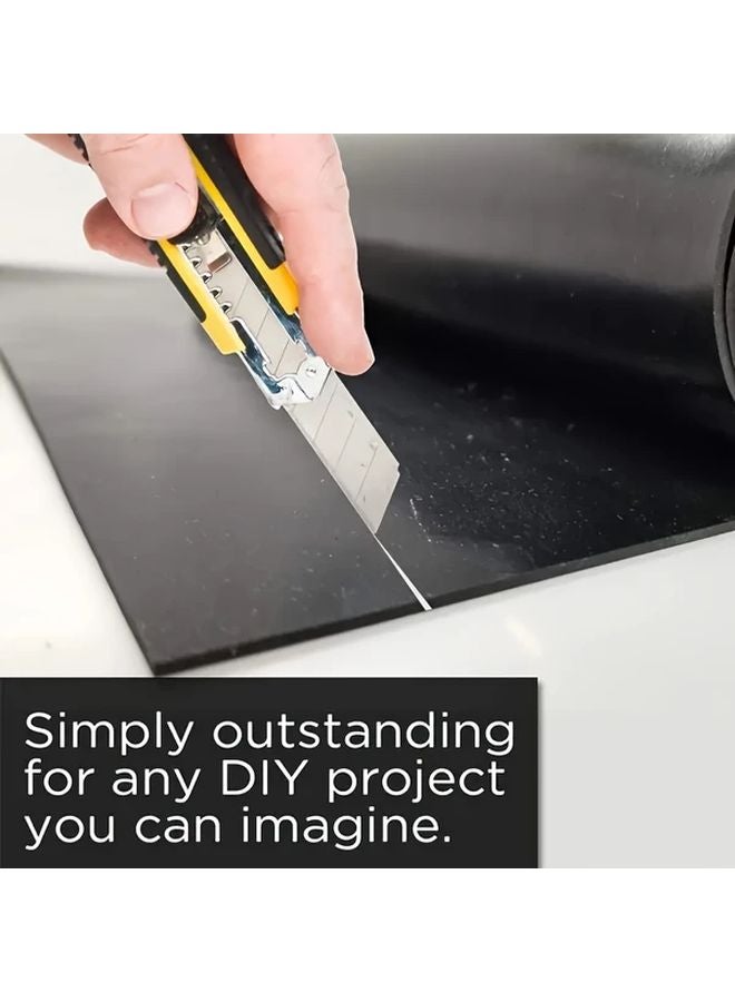 Black Solid Rubber Sheet Roll 9.84 x 39.4 x 0.08 Inches Cushioning Strip Pad - Image 5