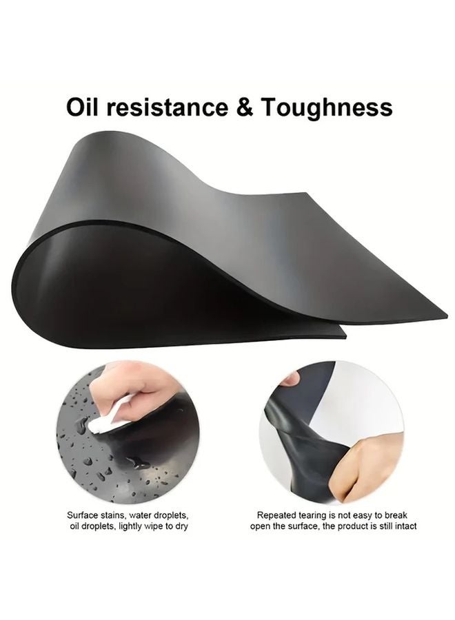 Black Solid Rubber Sheet Roll 9.84 x 39.4 x 0.08 Inches Cushioning Strip Pad - Image 4
