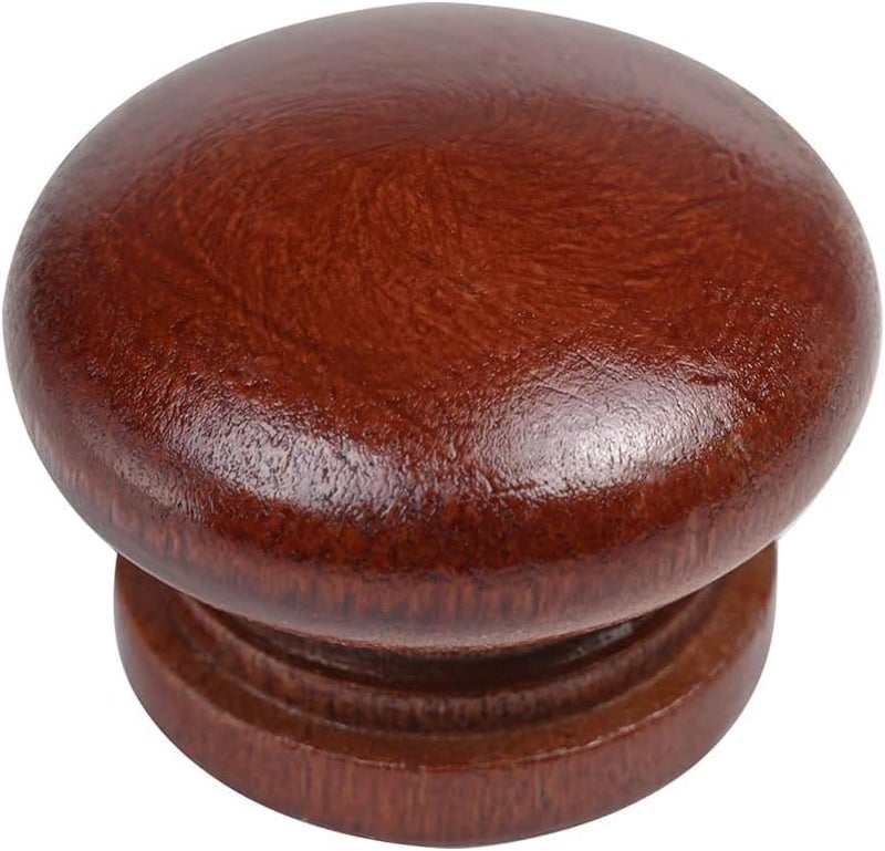 Metany 10PCS Round Wood Drawer Knob Red Brown Color,Dresser Furniture Drawers 33mm Dia, Cabinet Pulls Handles with Screws Hardware for Drawer Wardrobe Dresser - Image 3