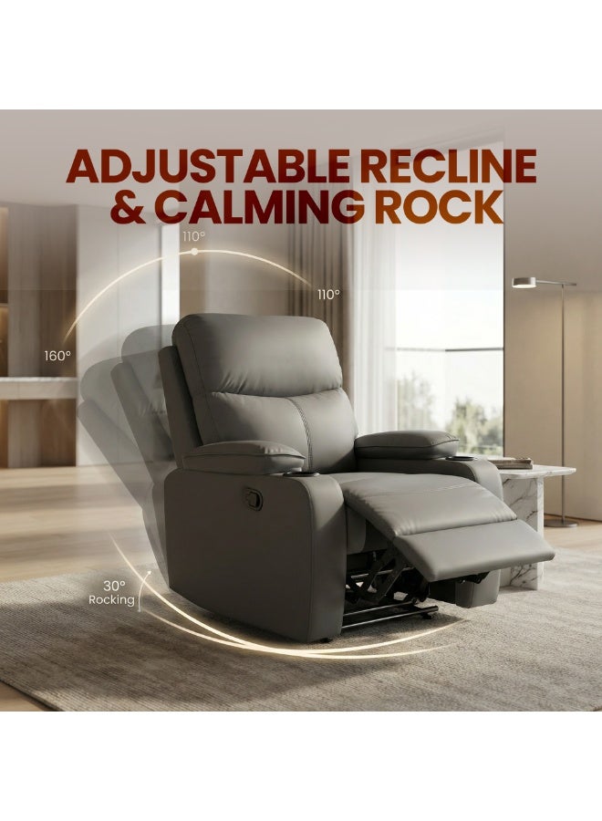 Sereno Life First Class Massage Recliner Sofa with Heat Therapy, 8 Massage Zones, 20 Programs, Rocking Motion & Adjustable Recline – Luxury Home Massage Chair Sofa (Grey) - Image 4