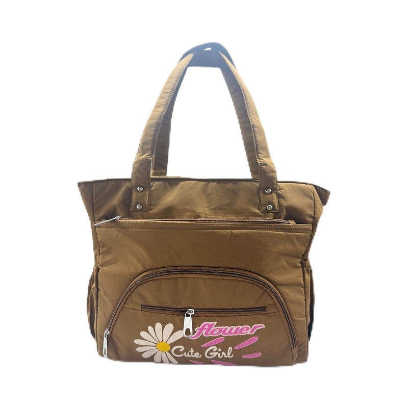 Yatee Girls Tote Bag - Shoulder Beige Handbag for Women & Teenagers, Stylish Travel & College, office with Zipper Compartments Tote for Women | Zipper Handbags | Multiple Pockets - Image 2
