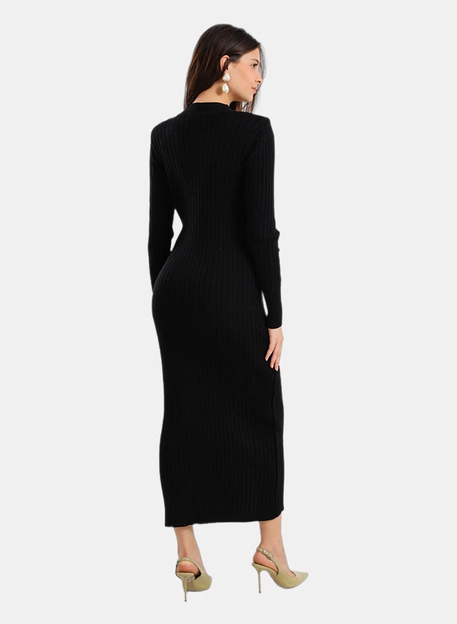 Carina Ribbed Button-Up Midi Dress - Image 4