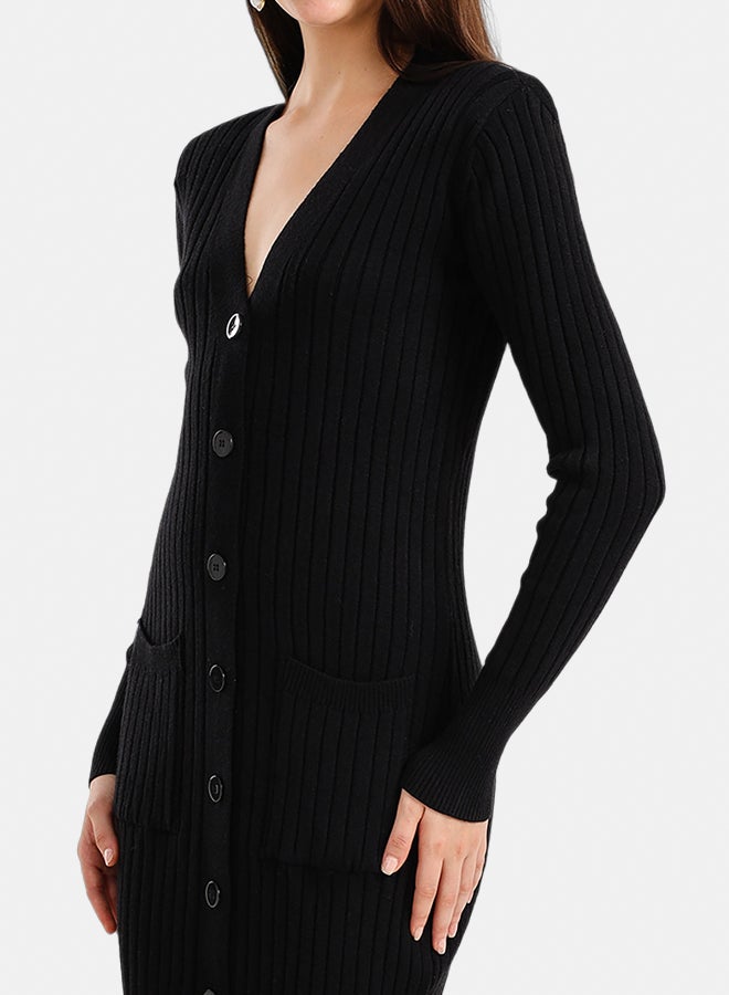 Carina Ribbed Button-Up Midi Dress - Image 5