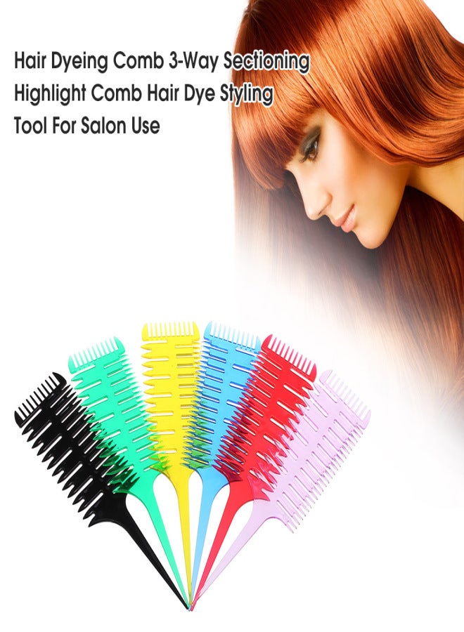 Hair Dyeing Comb 3-Way Sectioning Highlight Comb Professional Weave Weaving Comb Hair Dye Styling Tool For Salon Use - Image 2
