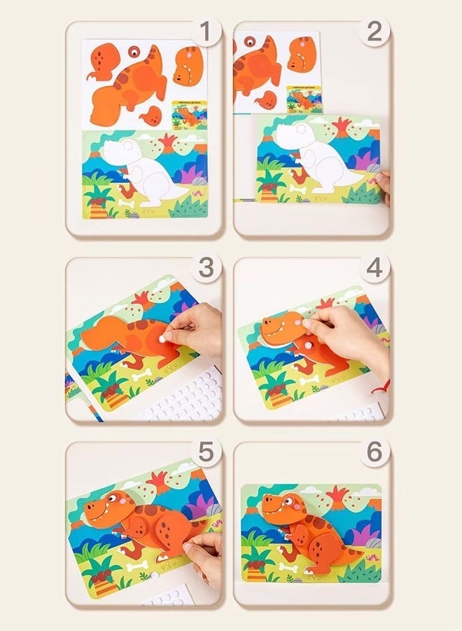 ألعاب تعليمية للأطفال كتب تعليمية مبكرة ألعاب تعليمية ملصقات التعرف على الديناصورات والحيوانات - Image 3