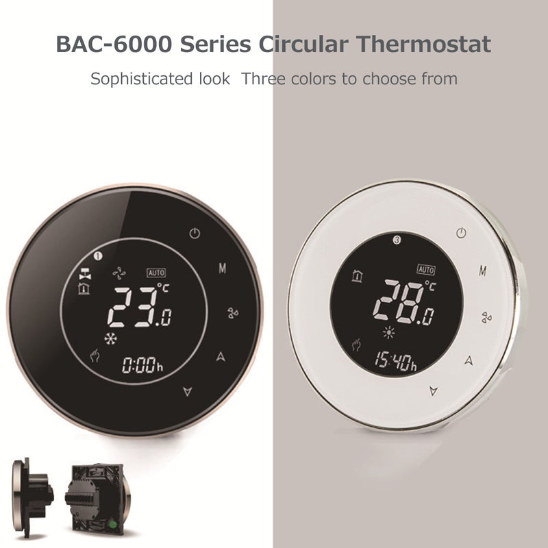 Thermostat BAC-6000ELZB Central Air Conditioning Intelligent Constant Temperature LCD Screen 5-95 (℃) Wireless Controller Fan Coil Unit Smart Home Controller Panel - Image 2