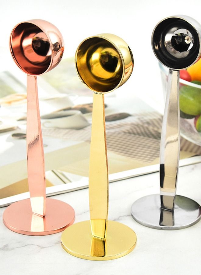 general ملعقة قهوة 2 في 1 من الفولاذ المقاوم للصدأ باللون الذهبي - Image 1