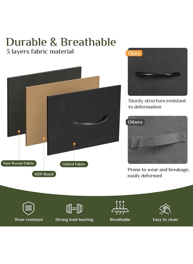 سولاكان طاولة تلفزيون مع أدراج، وحدة تلفزيون، مركز ترفيهي لشاشات 32/45/55/65 بوصة، طاولة كونسول، خزانة أدراج بـ 6 أدراج قماشية ورفوف، لغرفة المعيشة أو غرفة النوم - Image 5