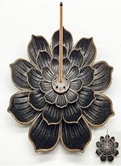 TATAFUN Incense Holder Alloy Lotus Ash Catcher Copper Incense Container Set, Lotus Shaped Incense Sticks, Lotus Censer Stick Incense Holder (Bronze) 