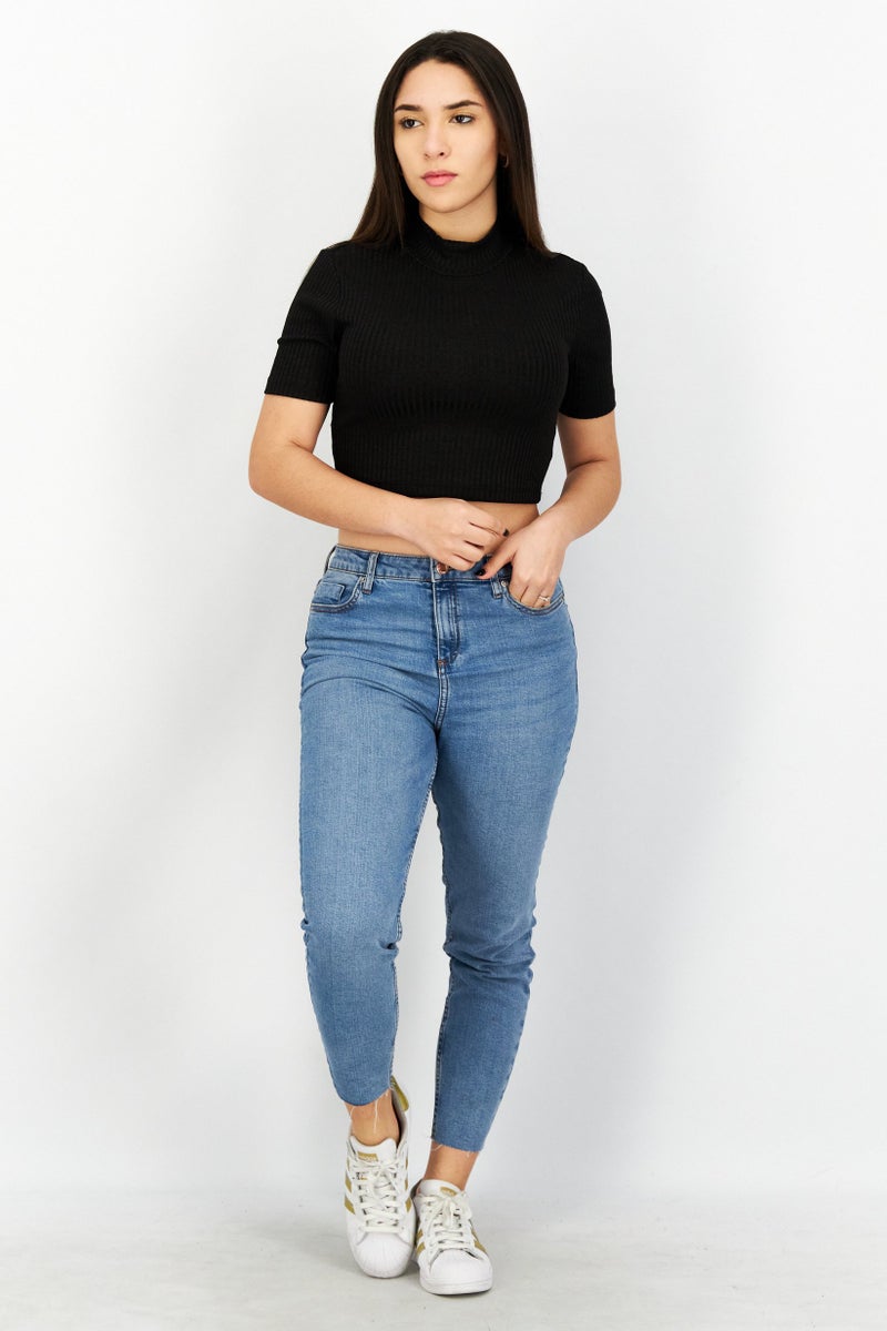 Denim Women Regular Fit Wash Non-Stretchable Denim, Blue - Image 3