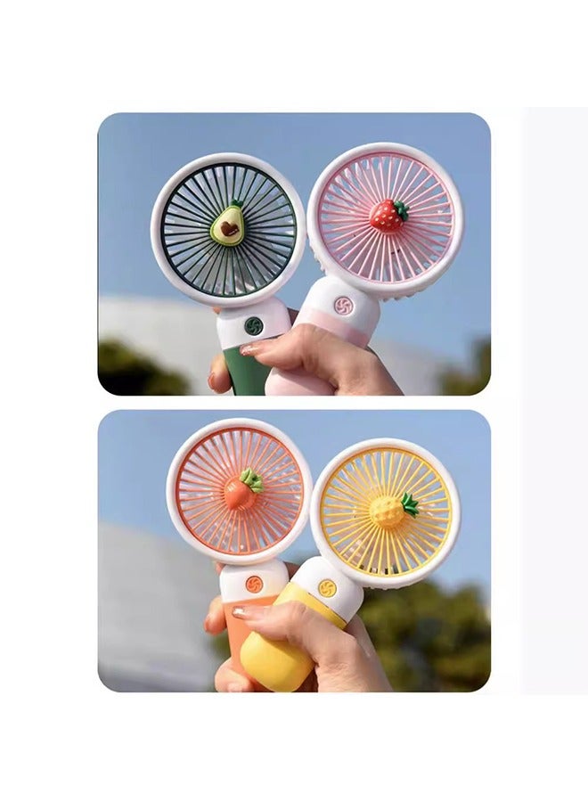 جي أس مروحة يدوية صغيرة للفاكهة، مروحة شخصية محمولة، مروحة يدوية قابلة لإعادة الشحن USB، مروحة كهربائية صغيرة ظريفة للفتيات/النساء/الأطفال للسفر في الخارج، المكتب، الأصفر - Image 4