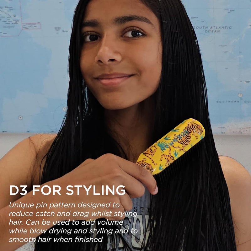 Denman Original Curl Definer  Styler 7 Row Hairbrush for Detangling Separating and Defining Curls Curly Hairbrush  D3 Tiger - Image 4