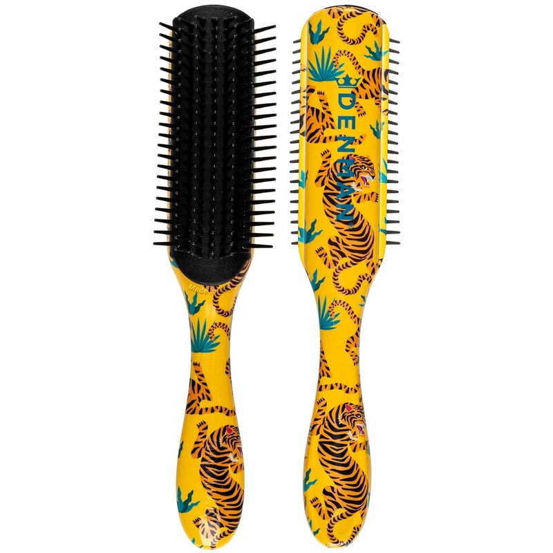 Denman Original Curl Definer  Styler 7 Row Hairbrush for Detangling Separating and Defining Curls Curly Hairbrush  D3 Tiger - Image 1
