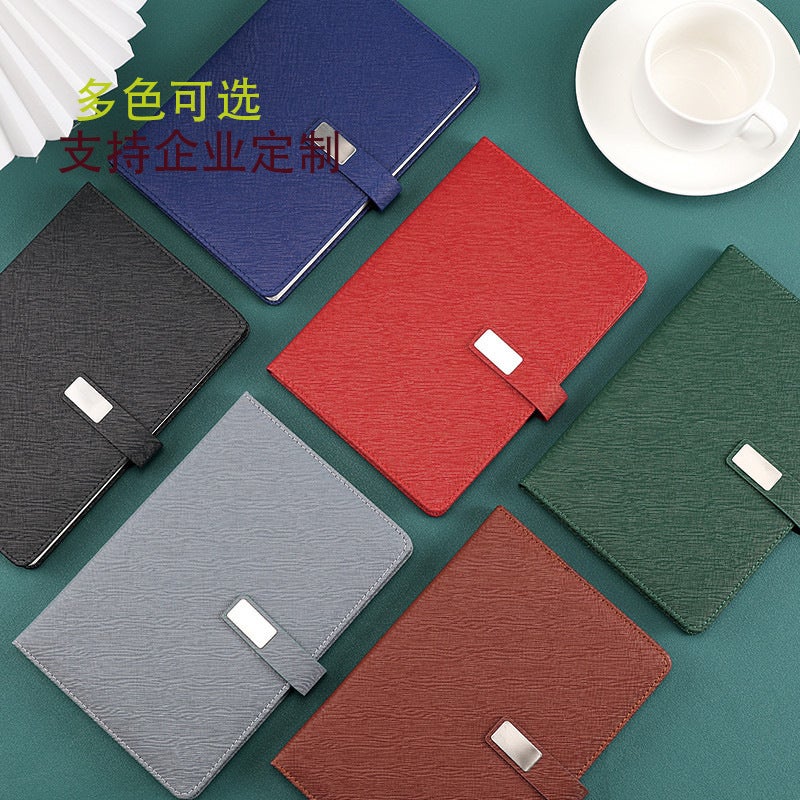 Business Notebook Gift Box Suit Notepad Printable Logo Office Handbook Magnetic Button Notepad Meeting Minutes - Image 4