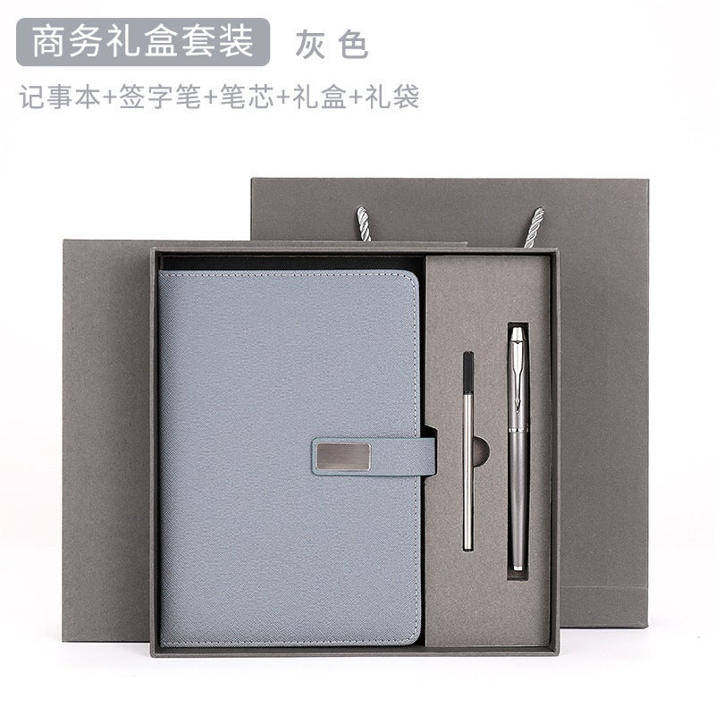 Business Notebook Gift Box Suit Notepad Printable Logo Office Handbook Magnetic Button Notepad Meeting Minutes - Image 1