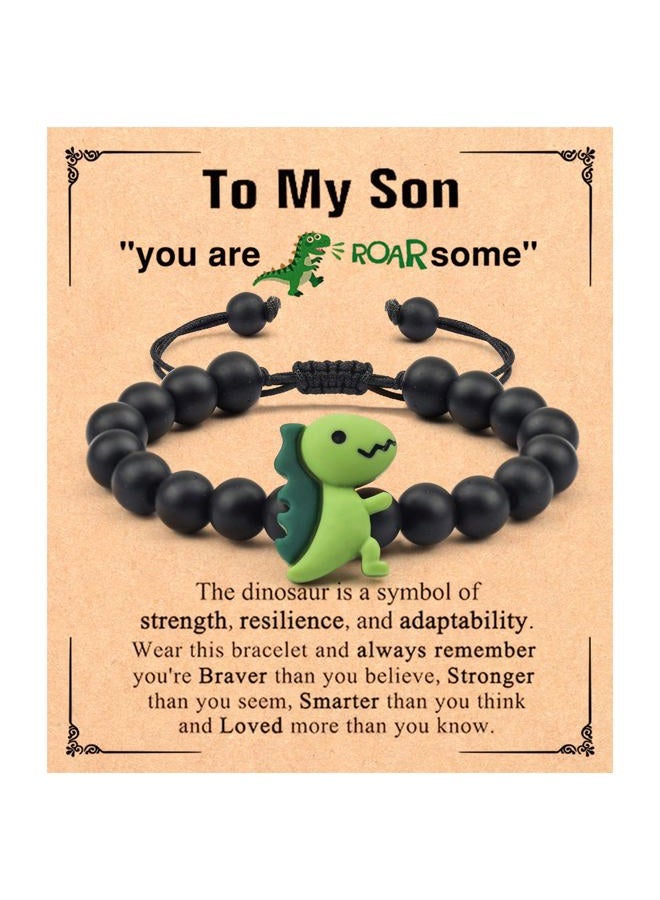 CXLDTE To My Son Bracelet Gifts from Mom, Teen Boy Gifts, Dinosaur Bracelet First Day of Kindergarten Pre k Graduation Birthday Decorations Gift Ideas for Teenage Boys Kids 5 6 7 8 9 10 11 12 Year Old - Image 1