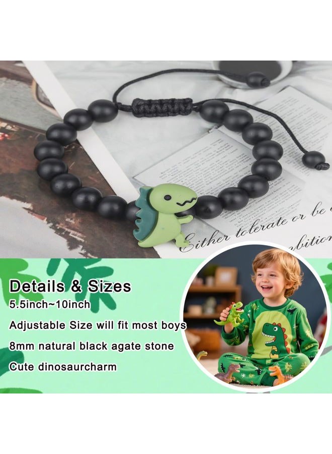CXLDTE To My Son Bracelet Gifts from Mom, Teen Boy Gifts, Dinosaur Bracelet First Day of Kindergarten Pre k Graduation Birthday Decorations Gift Ideas for Teenage Boys Kids 5 6 7 8 9 10 11 12 Year Old - Image 3