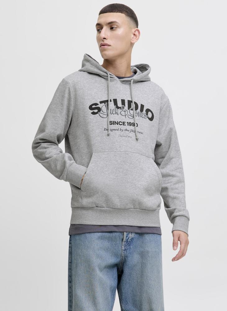 جاك اند جونز هودي بطباعة نصية - Image 1