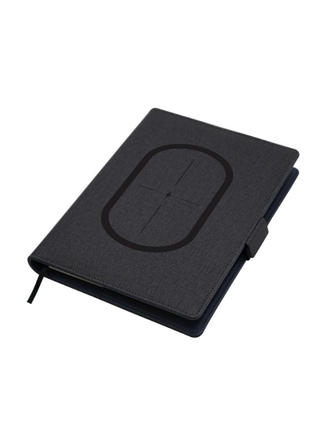 Wireless Charging Notebook Creative Planner Power Bank Notebook Wholesale PU Leather Texture Power Bank with Logo Executive Folder