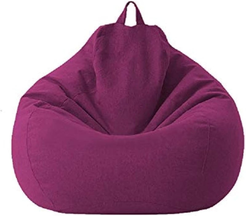 KODENG Large Small Sofa Covers Chairs Without Filler Linen Fabric Lounger Seat Bean Bag Chair Tatami Living Room (Purple, 85x105cm) - Image 1