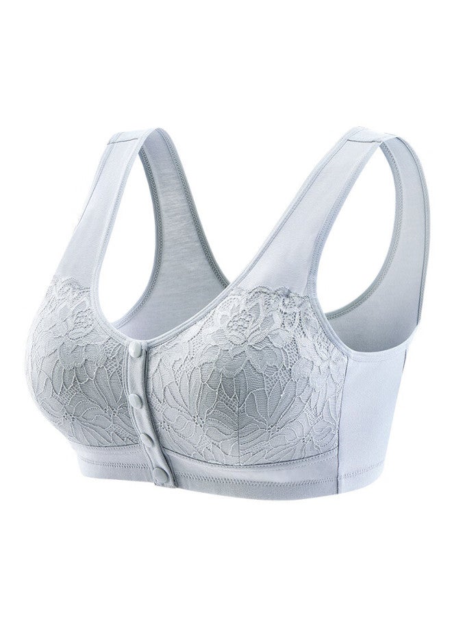 LANG SHA Langsha Red Cotton Front-closure Elastic Back Support Bra For Middle-aged And Elderly Women - Image 4