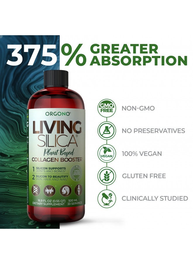 Orgono Living Silica Living Silica Plant Based Collagen Booster | Vegan Collagen Booster | Supports Healthy Collagen and Elastin Production for Joint & Bone Support, Glowing Skin, Strong Hair & Nails 500 ml - Image 5