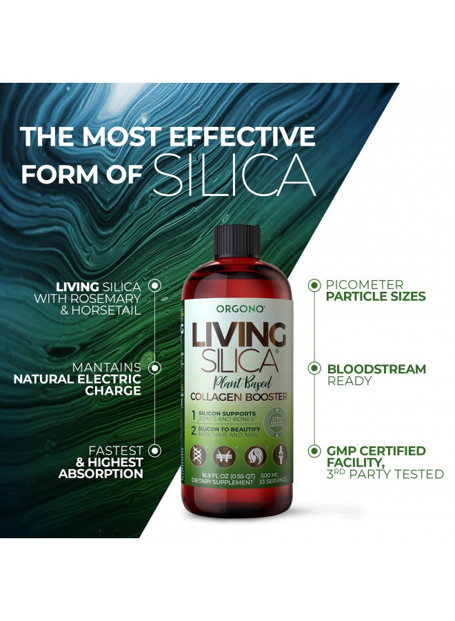 Orgono Living Silica Living Silica Plant Based Collagen Booster | Vegan Collagen Booster | Supports Healthy Collagen and Elastin Production for Joint & Bone Support, Glowing Skin, Strong Hair & Nails 500 ml - Image 4