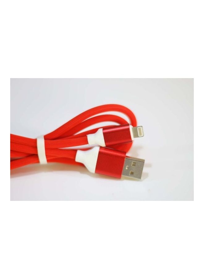 NIBEMINENT Lightning Charging Cable Red/White - Image 4