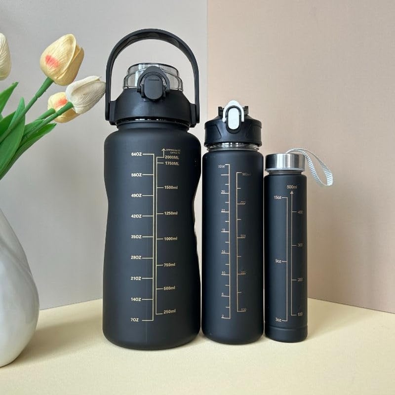 ALKAYAN 2000ML, 900ML, 300ML with Motivational Time Marker, Leakproof Durable Sipper ... - Image 5