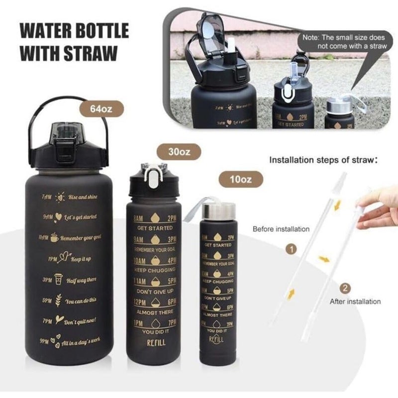 ALKAYAN 2000ML, 900ML, 300ML with Motivational Time Marker, Leakproof Durable Sipper ... - Image 4