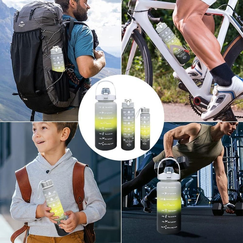 ALKAYAN 2000ML, 900ML, 300ML with Motivational Time Marker, Leakproof Durable Sipper ... - Image 2