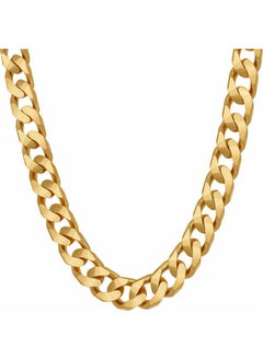 Lifetime Jewelry 8Mm Cuban Curb Link Chain Necklaces For Women & Men 24K Gold Plated (18 Inches)  - Image 1