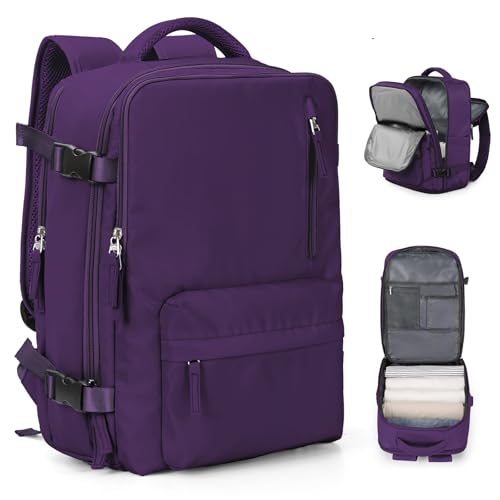 VGCUB Carry on Travel Backpack for Women Men Large Laptop Gym Work Frontier Airlines Personal Item Bag Business Airport Lightweight Backpack Flight Approved Mochilas de Viaje, Dark Purple - Image 1
