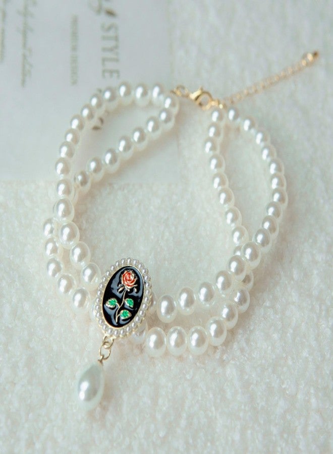 MITOCAPY Dog Pearls Necklace - Handmade Bling Cat Wedding Collar - Jewelry for Small Dogs Puppy Chihuahua Yorkie Girl Dog Costume Outfits Accessories - Image 1