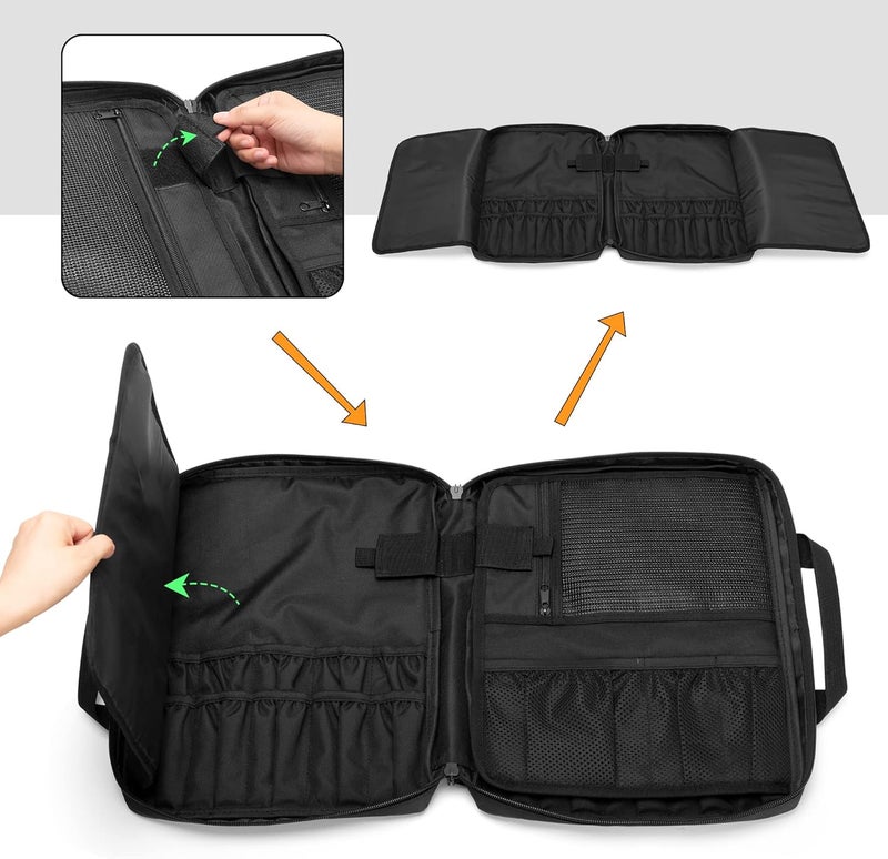 samdew Chef Knife Bag with 20+ Slots, Professional Chef Storage Case with Lockhole & Multiple Pockets, Knife Carrier Travel Knife Roll Bag for Kitchen Tools & Chef Utensils, Patent Design, Bag Only - Image 3