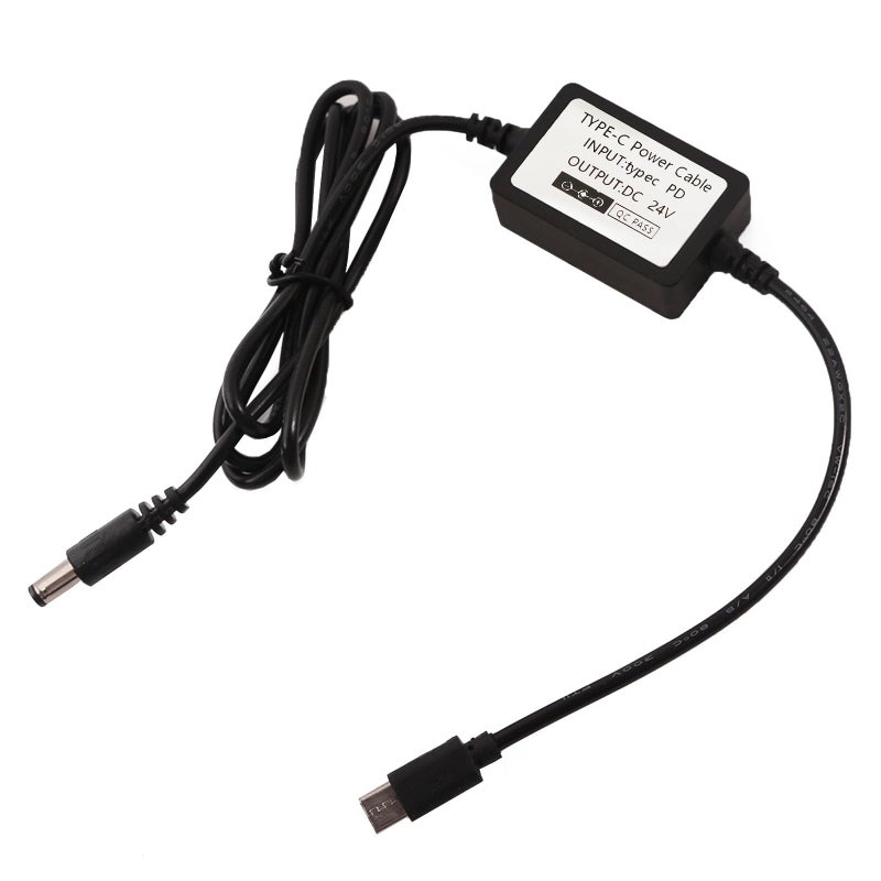 1PC USB C to DC 24V Power Cable 5.5x2.1mm PD 3A Fast Charging for Camera LED Light 3D Printer