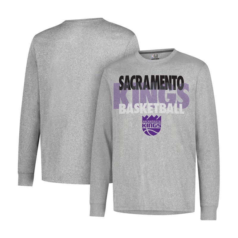 Ultra Game NBA Official Mens Super Soft Supreme Long Sleeve TShirt Unisex Sacramento Kings Heather Gray Medium - Image 2