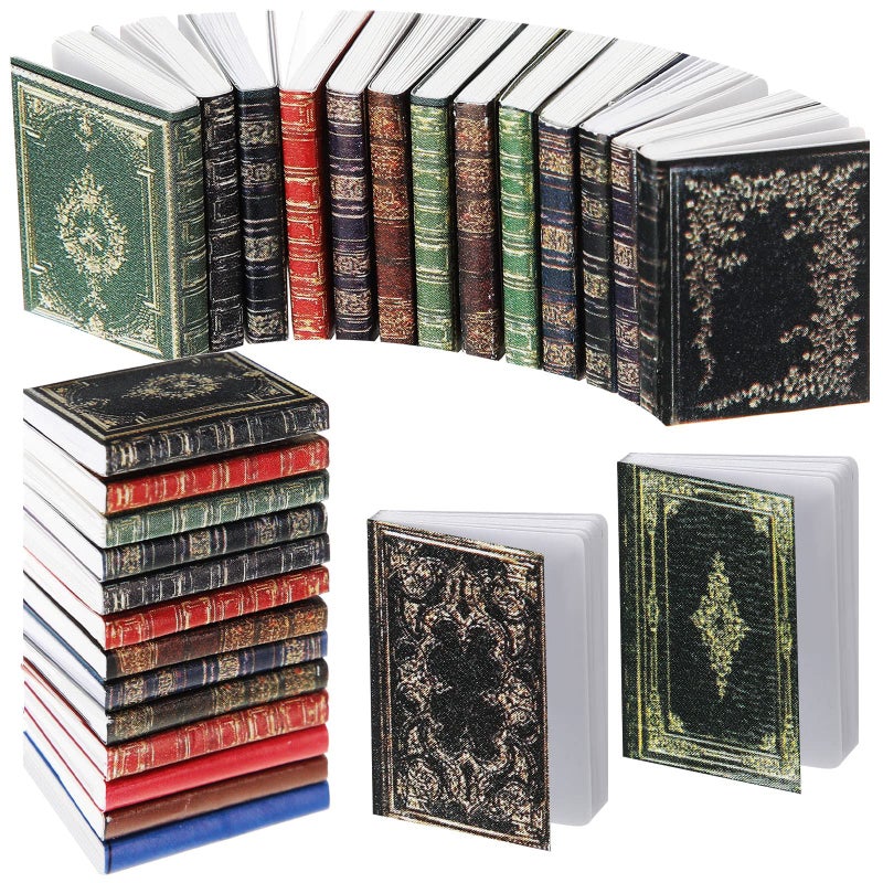 Leitee 1 12 Scale Miniatures Dollhouse Books Mini Miniatures Books Dollhouse Accessories Tiny Things Timeless Model for Library Decorations DIY Projects Girl Boy Doll Houses School Room 200 Pieces - Image 2