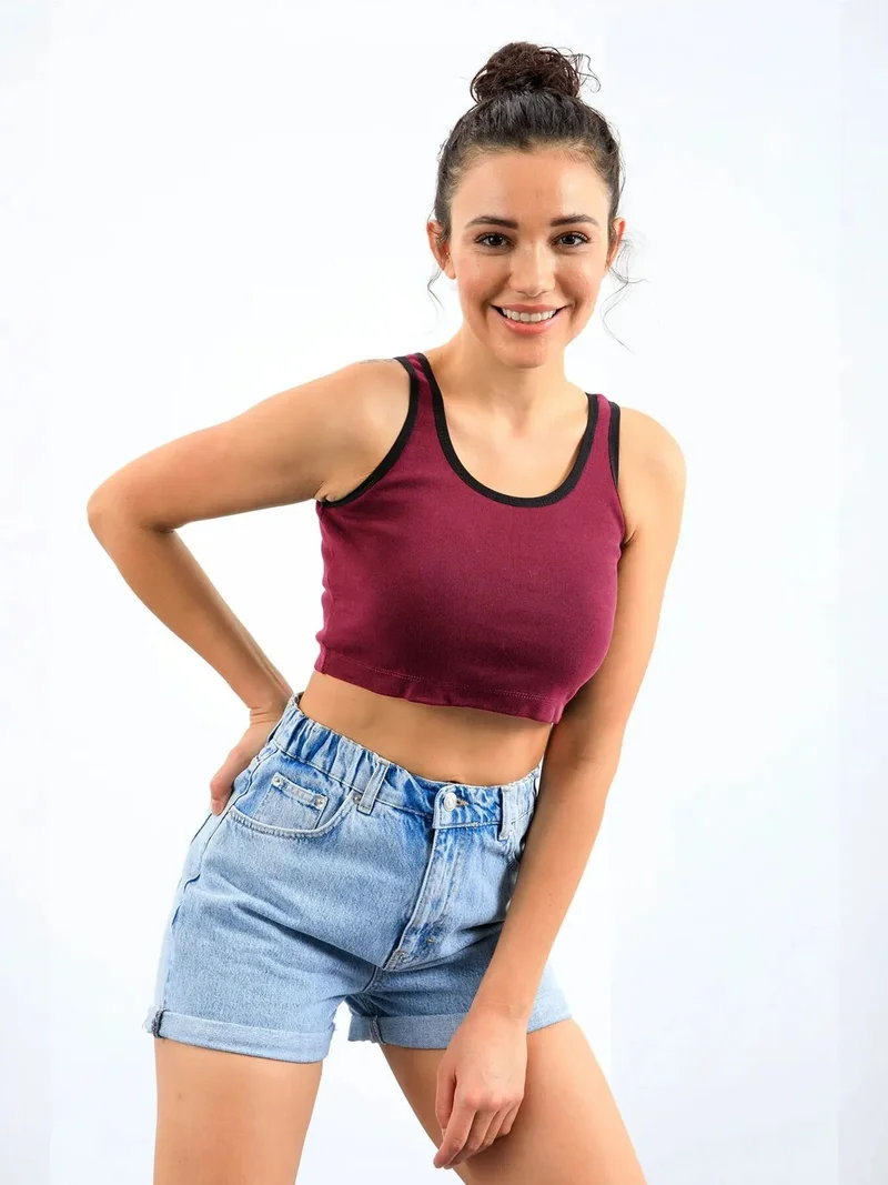 تومي لايف TOMMY Ribbed Sleeveless Crop Top