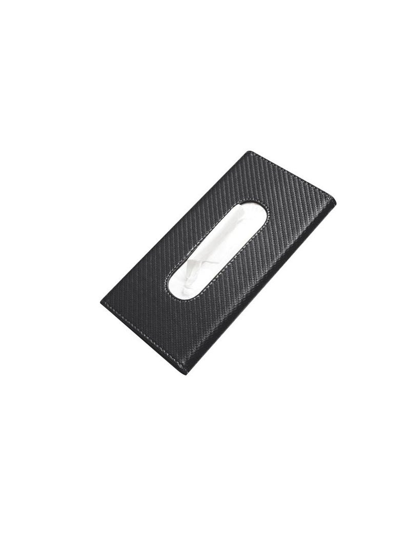 Shamasa Car Tissue Box, Black Color, Carbon Leather - Image 2