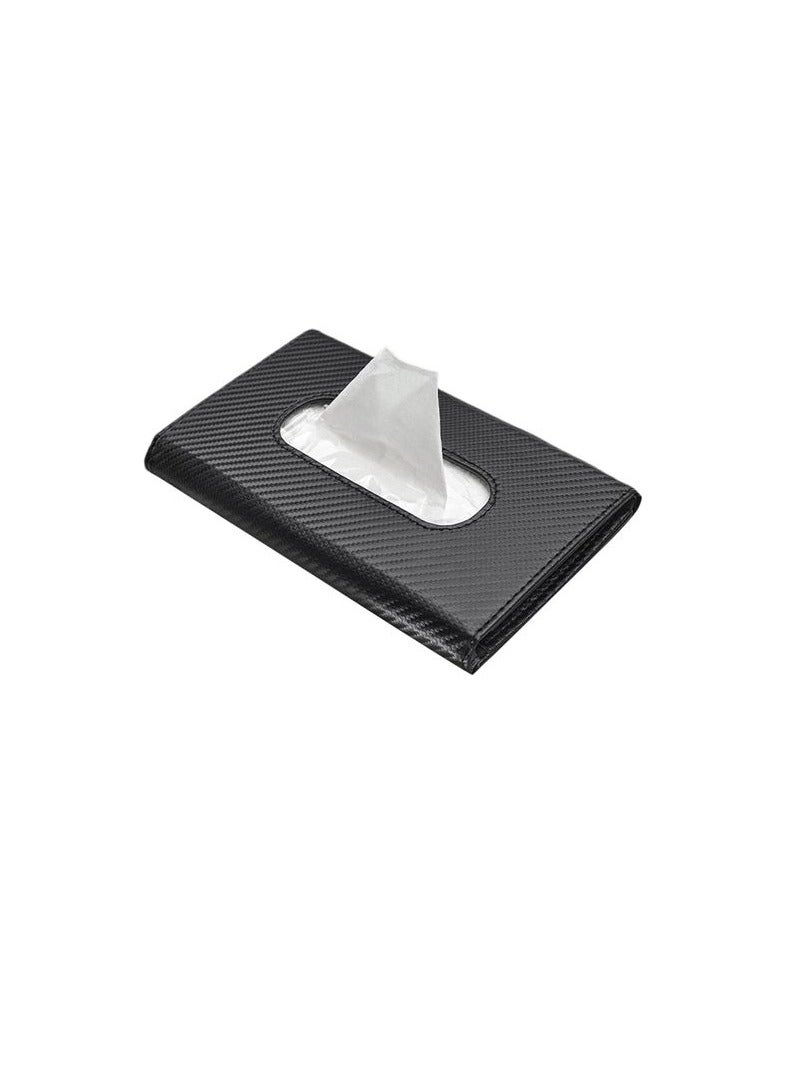Shamasa Car Tissue Box, Black Color, Carbon Leather - Image 3