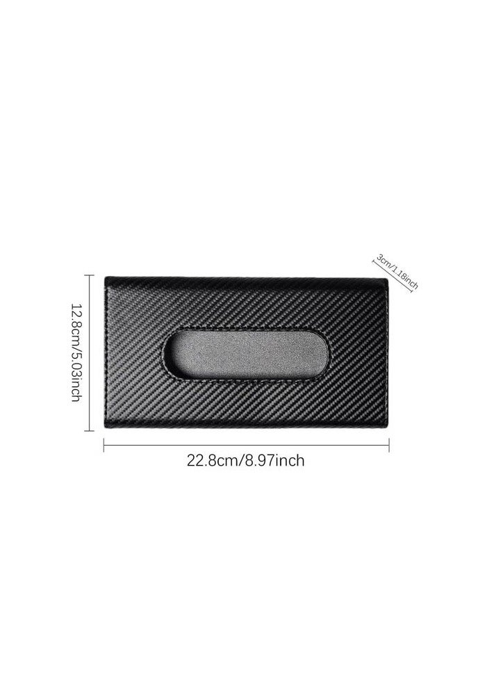 Shamasa Car Tissue Box, Black Color, Carbon Leather - Image 4